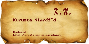 Kurusta Nimród névjegykártya